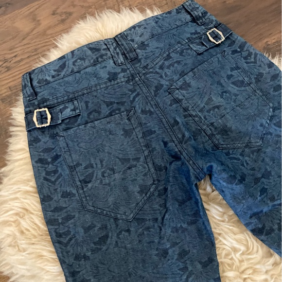 Isabel Marant Etoie Dark Floral Tapestry Jeans EUR Size 36 (US 4) Cotton Linen - Picture 6 of 6